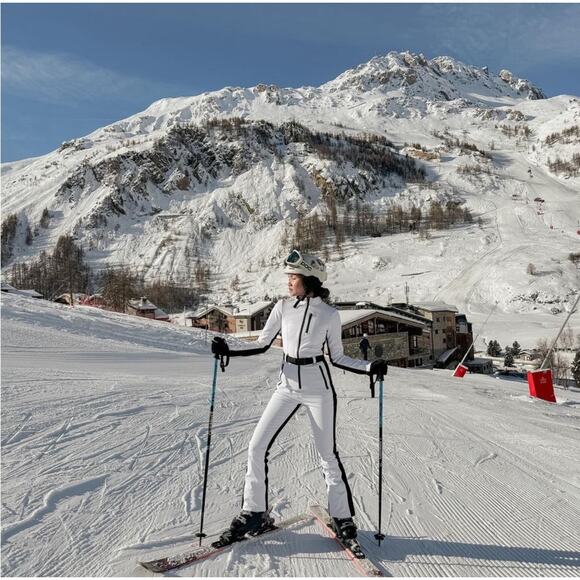 ZARA Ski Collection White Jumpsuit Ski Snowsuit Wind waterproof White NEW Sz S - Picture 1 of 14